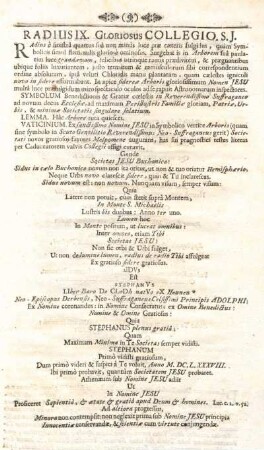 Radius IX. Gloriosus Collegio, S.J.