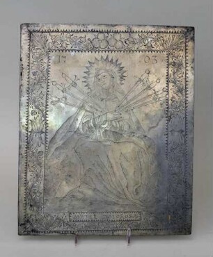 Platte mit Darstellung der Mater Dolorosa