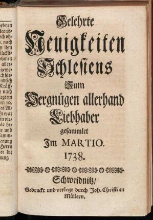 Im Martio. 1738.