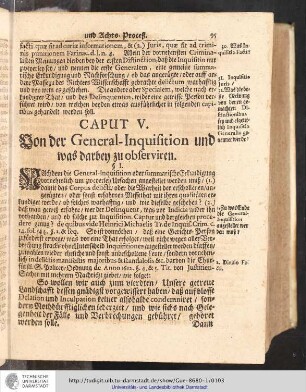 Caput V. Von der General-Inquisition und was darbey zu observiren