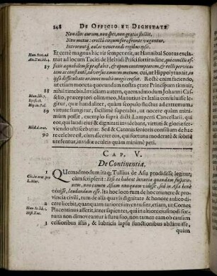 Cap. V. De Continentia.