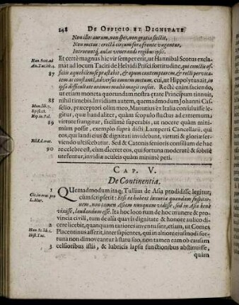 Cap. V. De Continentia.