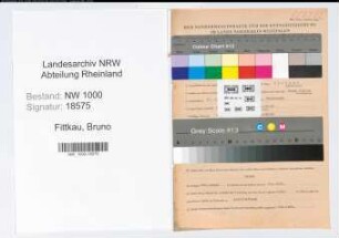 Entnazifizierung Bruno Fittkau, geb. 10.06.1909 (Zollinspektor)