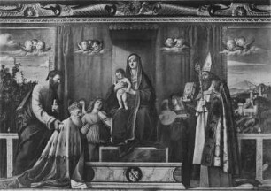 Thronende Madonna mit den heiligen Augustinus und Markus und dem Dogen Agostino Barbarigo