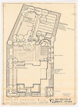 Garten Prof. Walter, Stralsund: Entwurfsplan 1:100