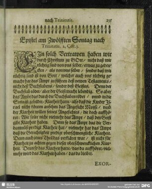 Epistel am Zwölfften Sontag nach Trinitatis