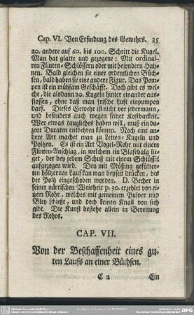 Cap. VII. Von der Beschaffenheit eines guten Laufs an einer Büchsen
