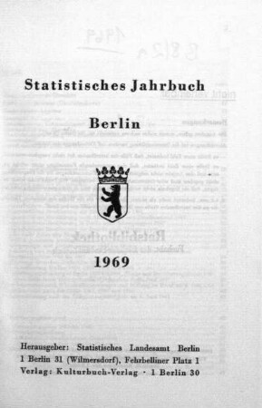 1969: Statistisches Jahrbuch