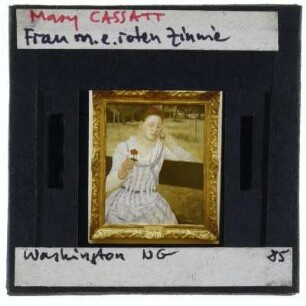 Cassatt, Frau mit einer roten Zinnie
