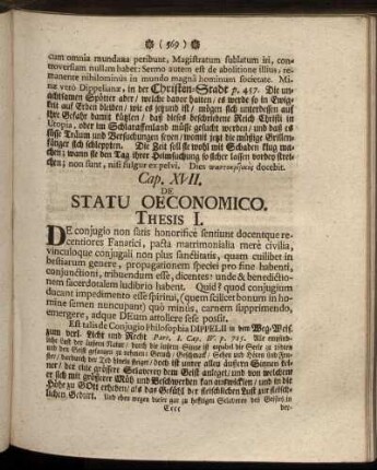 Cap. XVII. De Statu Oeconomico.