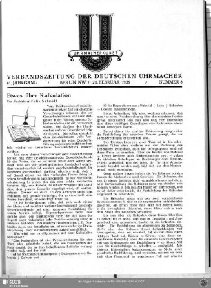Etwas über Kalkulation