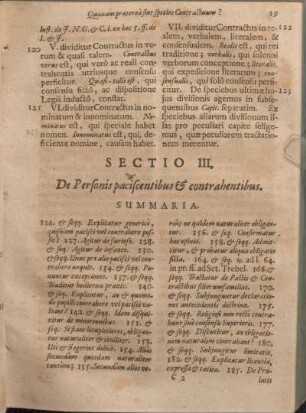 Sectio III. De Personis paciscentibus & contrahentibus.