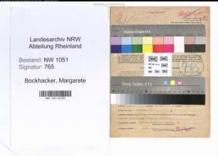 Entnazifizierung Margarete Bockhacker , geb. 29.11.1892 ()