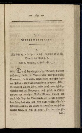VII. Beantwortungen.