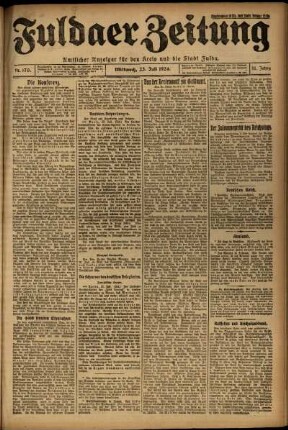 Erste Ausgabe vom Mittwoch, den 23. Juli 1924.