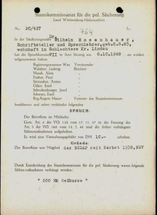 Rosenhauer, Wilhelm, Dr.