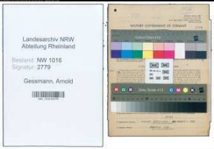 Entnazifizierung Arnold Gessmann , geb. 13.05.1895 ()