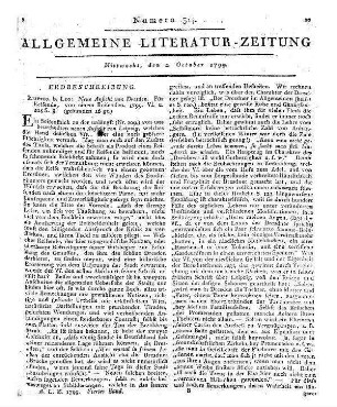 Deutsche Kunstblätter [H. 1] und Kunstanzeigen [Nr. 1-5]. Auf das Jahr 1799. Dresden: Arnold & Pinther ; Pirna: Arnold 1799
