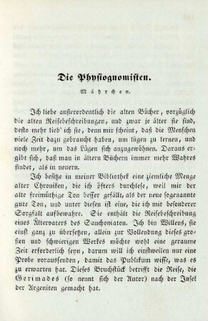 Die Physiognomisten. Mährchen