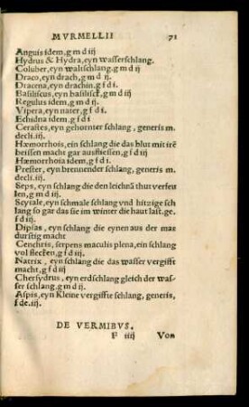 De Vermibus ...
