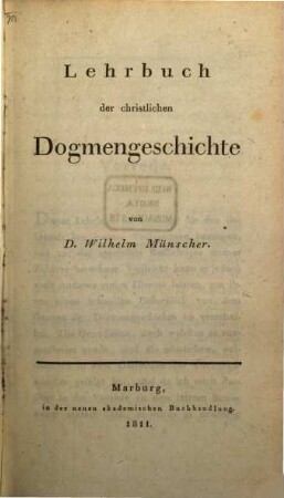 Lehrbuch der christlichen Dogmengeschichte