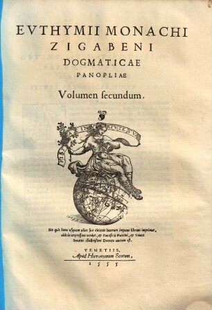 Evthymii Monachi Zigabeni Orthodoxae Fidei Dogmatica Panoplia, 2
