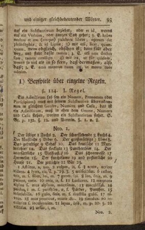 §. 114. I. Regel. - §. 129. XVI. Regel.