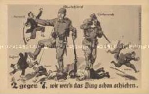 Postkarte gegen die deutsch-österreichischen Kriegsgegner