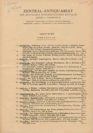 Nr. 653: Theologie