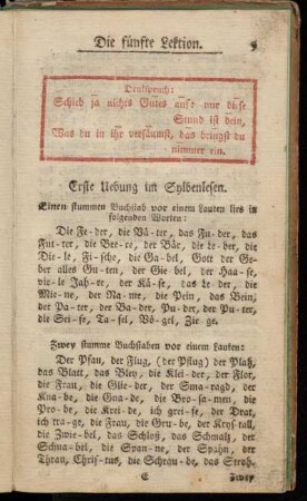 Die fünfte Lektion.