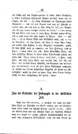 Aus der Geschichte der Pädagogik in der christlichen Zeit