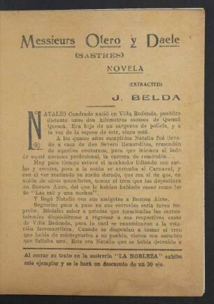 1920000100: Monsieur Carreau (Sastre) : novela ; (extracted)