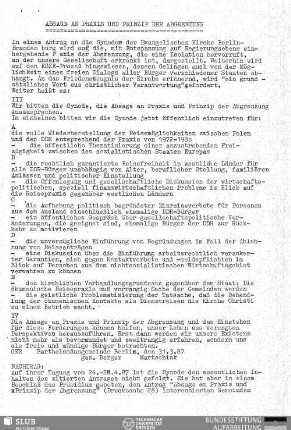 Absage an Praxis und Prinzip der Abgrenzung