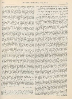 610-611 [Rezension] Recueil des travaux rédigés en mémoire du Jubilé Scientifique de M. Daniel Chwolson, Professeur émérite à l‘Université de St.-Pétersbourg 1846 - 1896