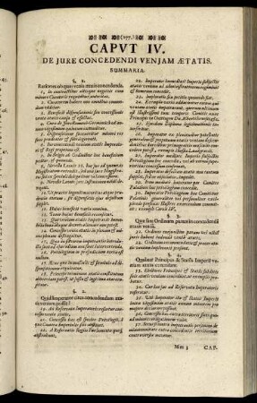 Caput IV. De Jure Concedendi Veniam Ætatis.