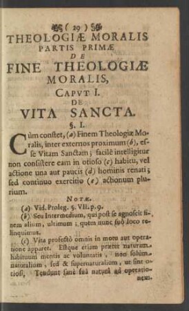 Theologiae Moralis Partis Primae De Fine Theologiae Moralis