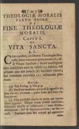 Theologiae Moralis Partis Primae De Fine Theologiae Moralis