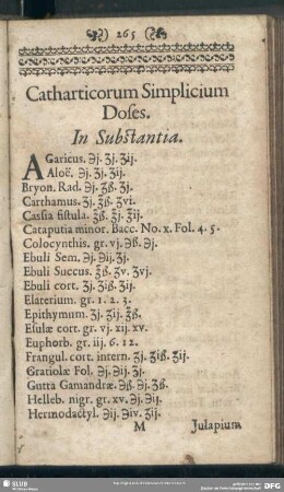 Catharticorum Simplicium Doses