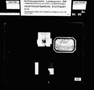 Kriegsstammrolle der Garnisonsbatterie (Unteroffiziere)