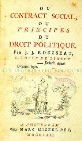 Du contrat social ou principes du droit politique...