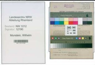 Entnazifizierung Wilhelm Munstein , geb. 09.02.1902 (Werkmeister)