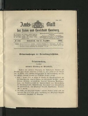 No. 186, 17. Dezember 1904.
