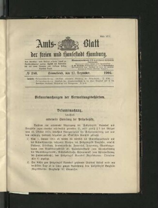 No. 186, 17. Dezember 1904.