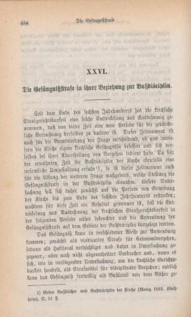 484-509 Die Gefängnißstrafe in ihrer Beziehung zur Bußdisciplin