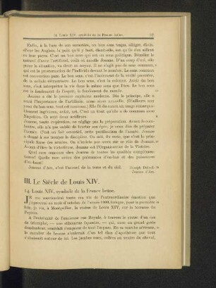 III. Le Siècle de Louis XIV.