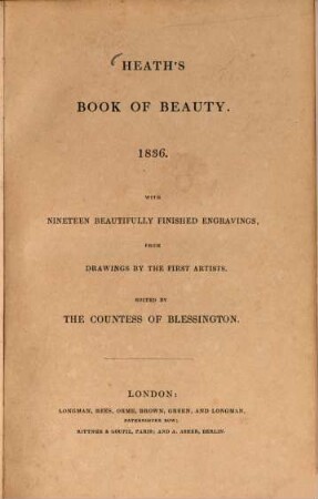 Heath's book of beauty. 1836