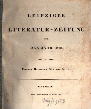 Leipziger Literaturzeitung. 1819,1