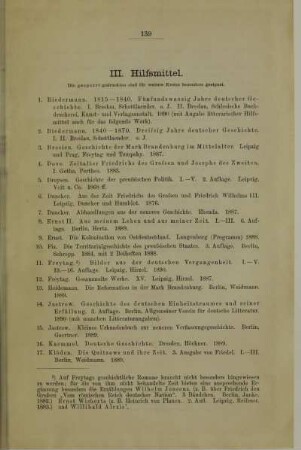 III. Hilfsmittel