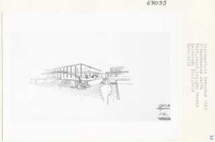 Strandkasino, Tel Aviv-Jaffa (Diplomarbeit bei Karl Wilhelm Ochs): Perspektivische Ansicht