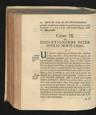 Caput IX. De Donationibus Inter Vivos Et Mortis Causa.